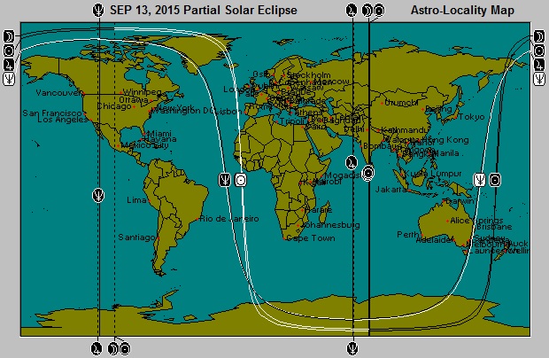 SEP 13, 2015 New Moon Solar Eclipse Astro-Locality Map